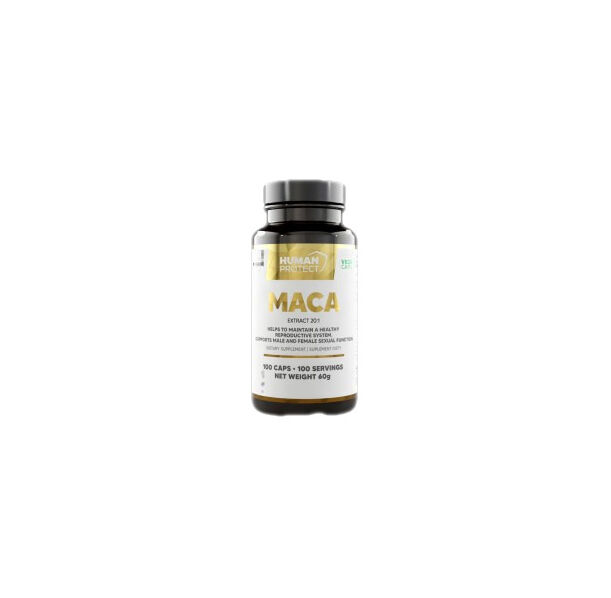 Human Protect - Maca 500 mg | with Black Pepper Extract / 100 капсули, 100 дози