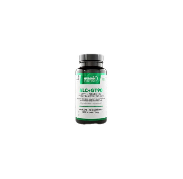 Human Protect - ALC + GT90 | Acetyl L-Carnitine & Green Tea Extract with 90% EGCG / 100 капсули, 100 дози