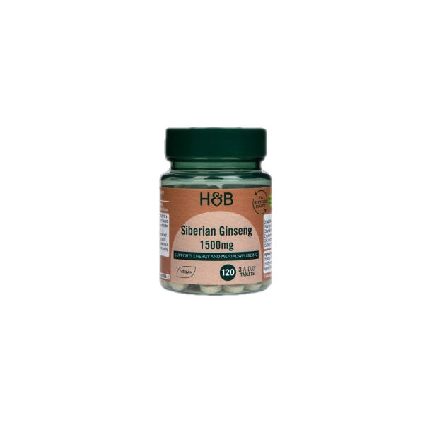 Holland And Barrett - Siberian Ginseng 1500 mg / 120 Таблетки, 40 дози
