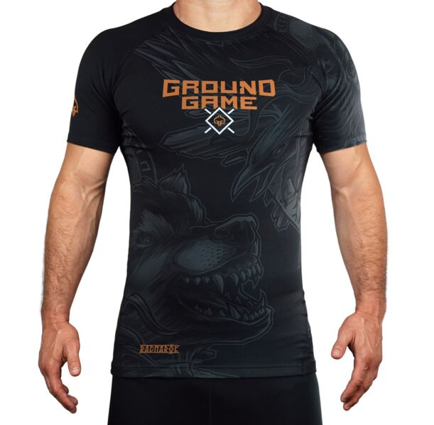 Рашгард - Ground Game - Ragnarok Rashguard - Black - Short sleeve