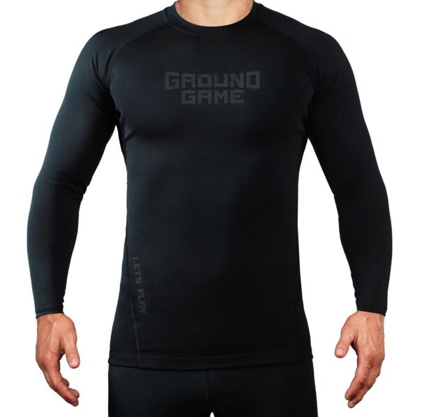 Рашгард - Ground Game - RASHGUARD Athletic Shadow (BLACK) LONG SLEEVE