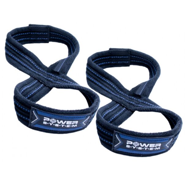Power System Lifting Straps Figure 8 - Black / Blue - Фитили, Цвят Черен - Син,