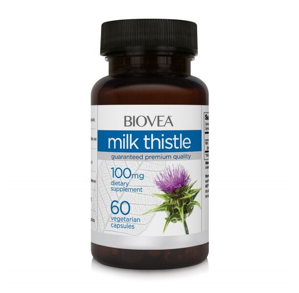 Biovea Milk Thistle 100mg - Бял Трън, Разфасовка 60 caps