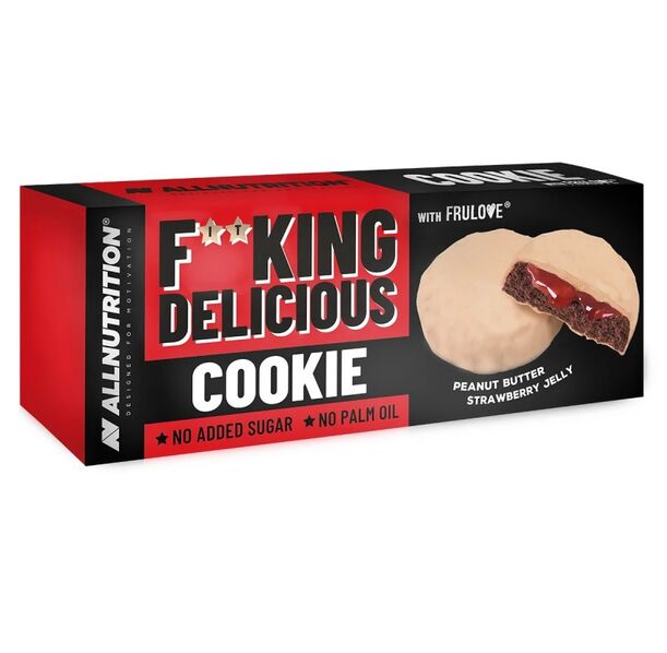 Allnutrition F**King Delicious Cookie - Peanut Butter Strawberry Jelly - Диетичен Десерт, Разфасовка 128g
