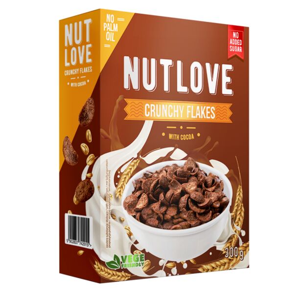 Allnutrition NutLove Crunchy Flakes with Cocoa - Диетичен Корнфлейкс, Разфасовка 300g