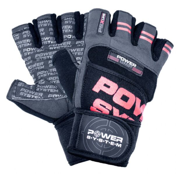 Power System Wrist Wrap Weightlifting Gloves Power Grip - Red - Фитнес Ръкавици, Цвят Червен,
