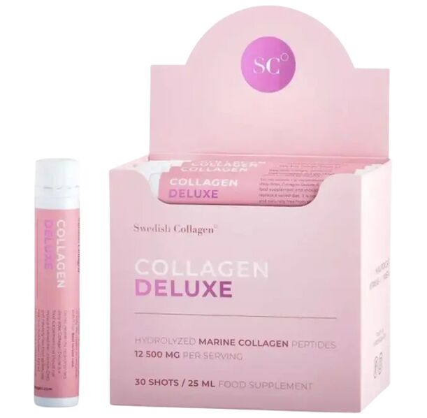Swedish Collagen - Collagen Deluxe Liquid | Hydrolyzed Marine Collagen Peptides with Hyaluronic Acid, Vitamins and Minerals (30 дози)