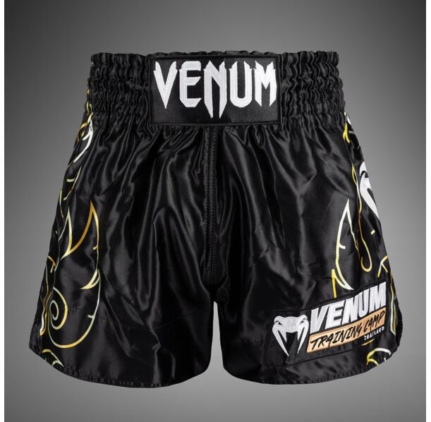 Муай Тай Шорти - Venum VTC Flames Muay Thai Shorts - Black/Gold​