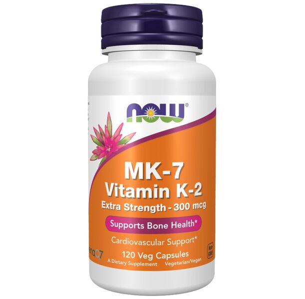 NOW Foods - MK-7 Vitamin K-2 300 mcg | Extra Strength MenaQ7® (120 дози)