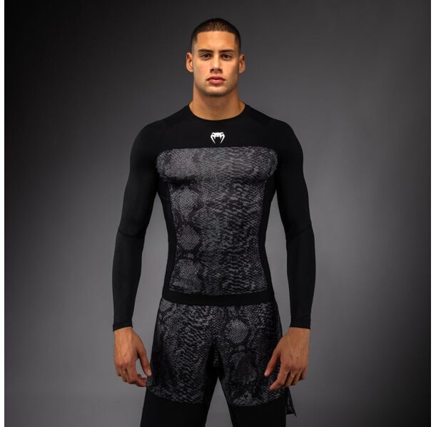 Рашгард -  Venum G-Fit Long Sleeve Rashguard - Black/ Charcoal Grey​