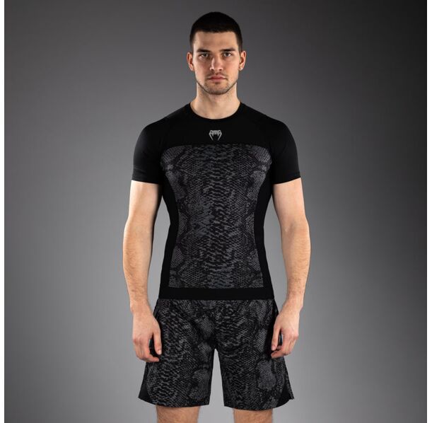 Рашгард -  Venum G-Fit Short Sleeve Rashguard - Black/ Charcoal Grey​