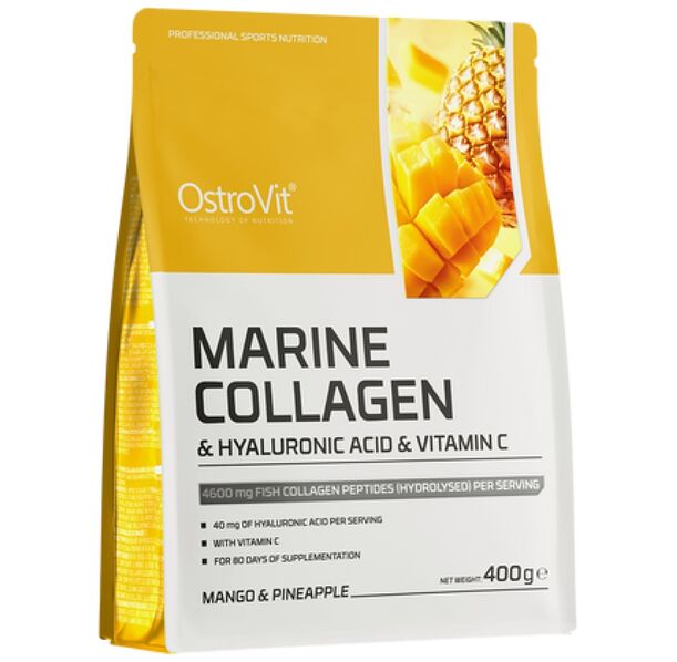OstroVit - Marine Collagen & Hyaluronic Acid Powder | with Vitamin C (80 дози) / 400 грама