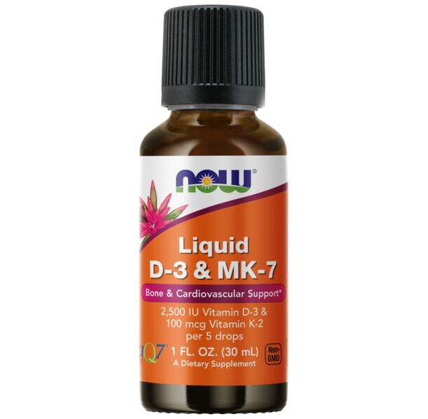 NOW Foods - Liquid Vitamin D-3 + MK-7 K2 Drops (163 дози) / 30 мл