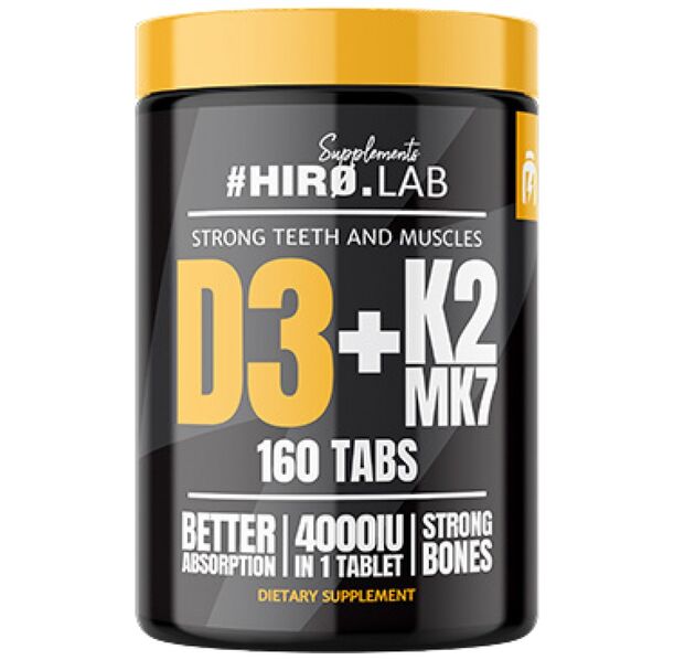 Hero.Lab - Vitamin D3 4000 + K2 MK7 100 mcg (160 дози) / 160 Таблетки