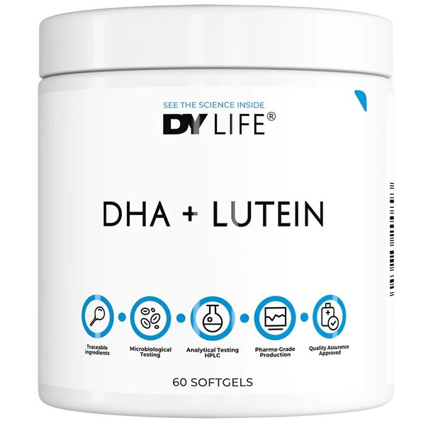 Dorian Yates Nutrition - DY Life DHA + Lutein | 600 mg DHA + 6 mg Lutein (30 дози) / 60 Гел капсули