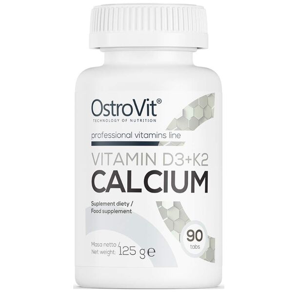 OstroVit - Vitamin D3 2000 + K2 100 mcg + Calcium (45 дози) / 90 Таблетки