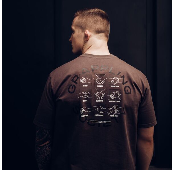 Тениска Ground Game - T-shirt Grappling Society Oversize (Brown)