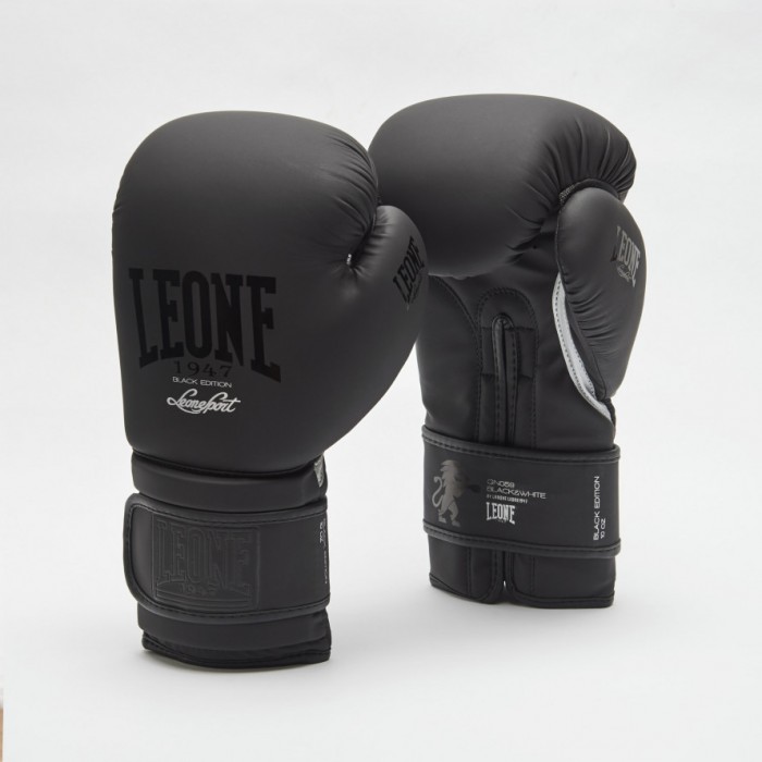 Leone - BLACK&WHITE BOXING GLOVES GN059 / Black