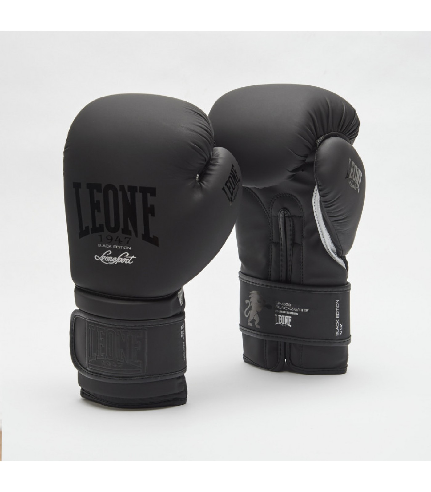 Leone - BLACK&WHITE BOXING GLOVES GN059 / Black