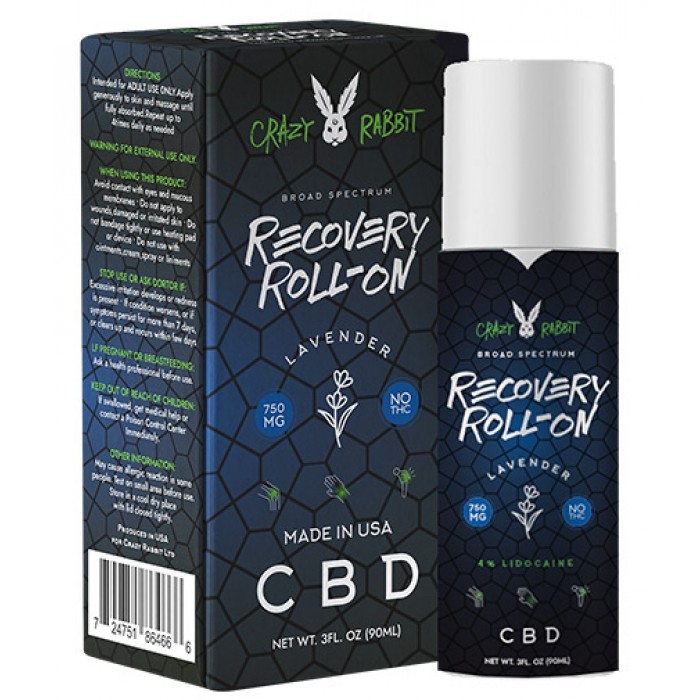 CRAZY RABBIT - обезболяващ охлаждащ ролон със CBD и лидокаин / 90 ml​