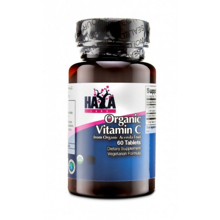 Haya Labs - Organic Vitamin C from Organic Acerola fruit / 60 Tabs.