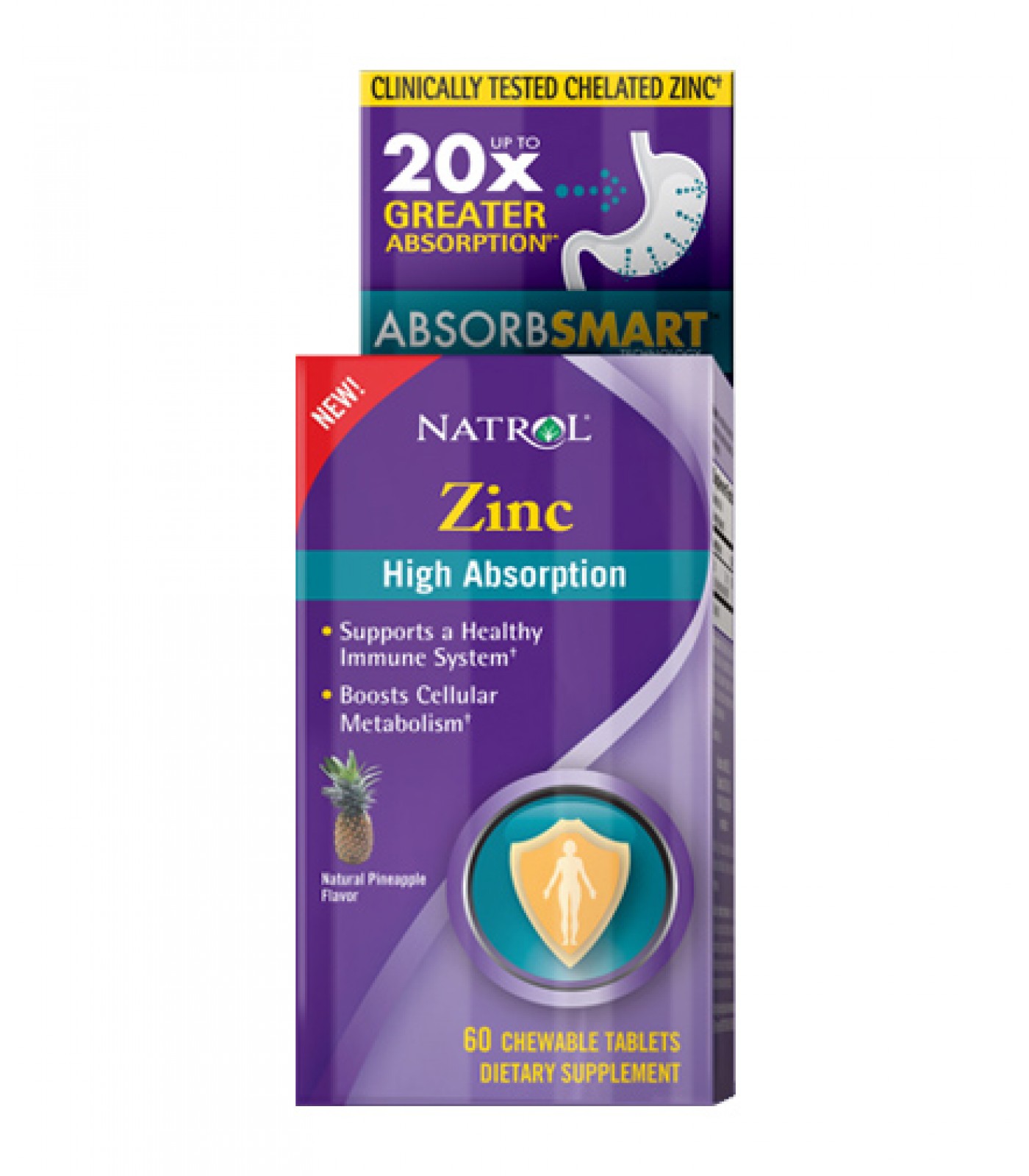 Natrol - Zinc High Absorption / 60 chew tabs.​