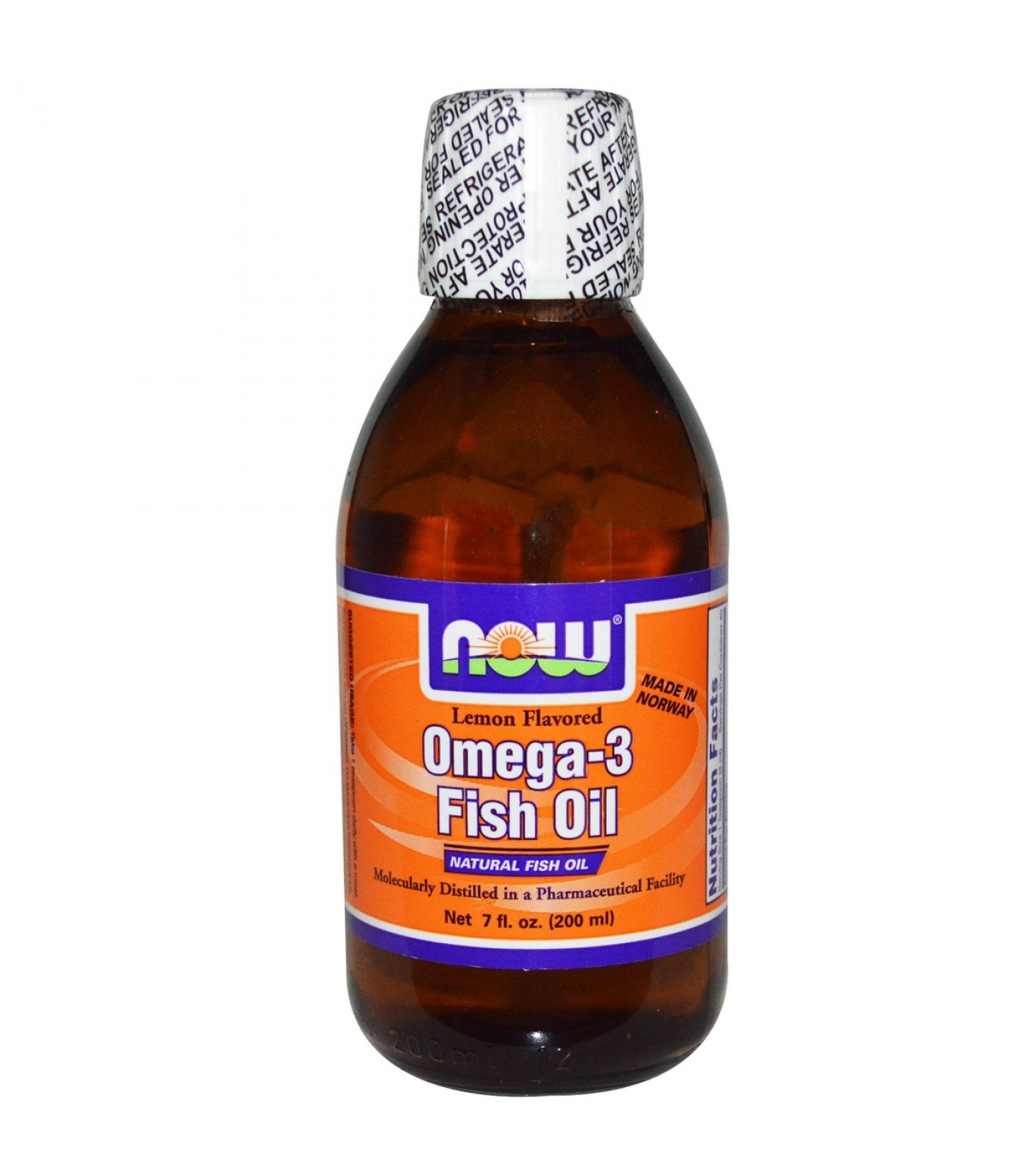 NOW - Omega 3 Fish Oil Liquid / 200ml - Lemon