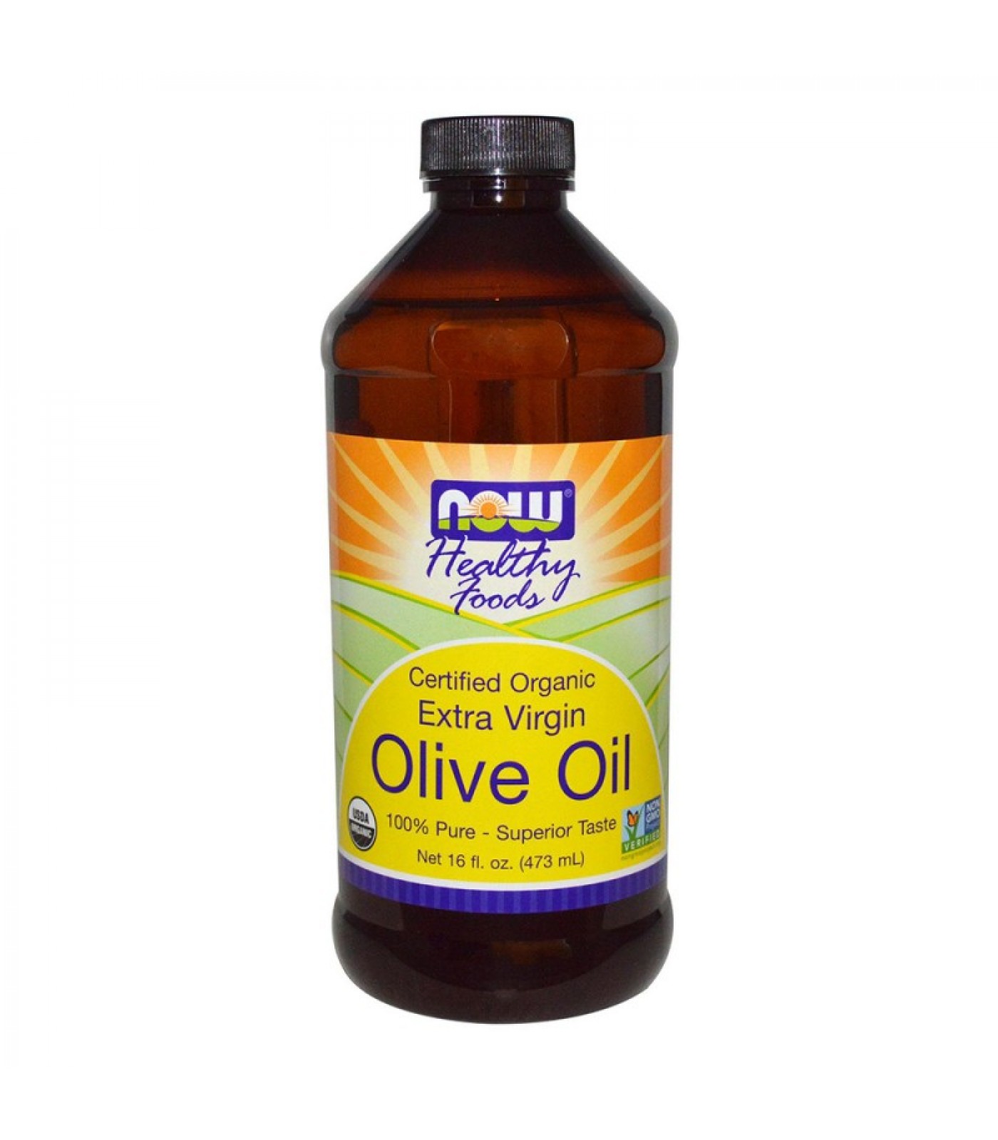 NOW - Olive Oil - Organic Extra Virgin - 473 ml. 