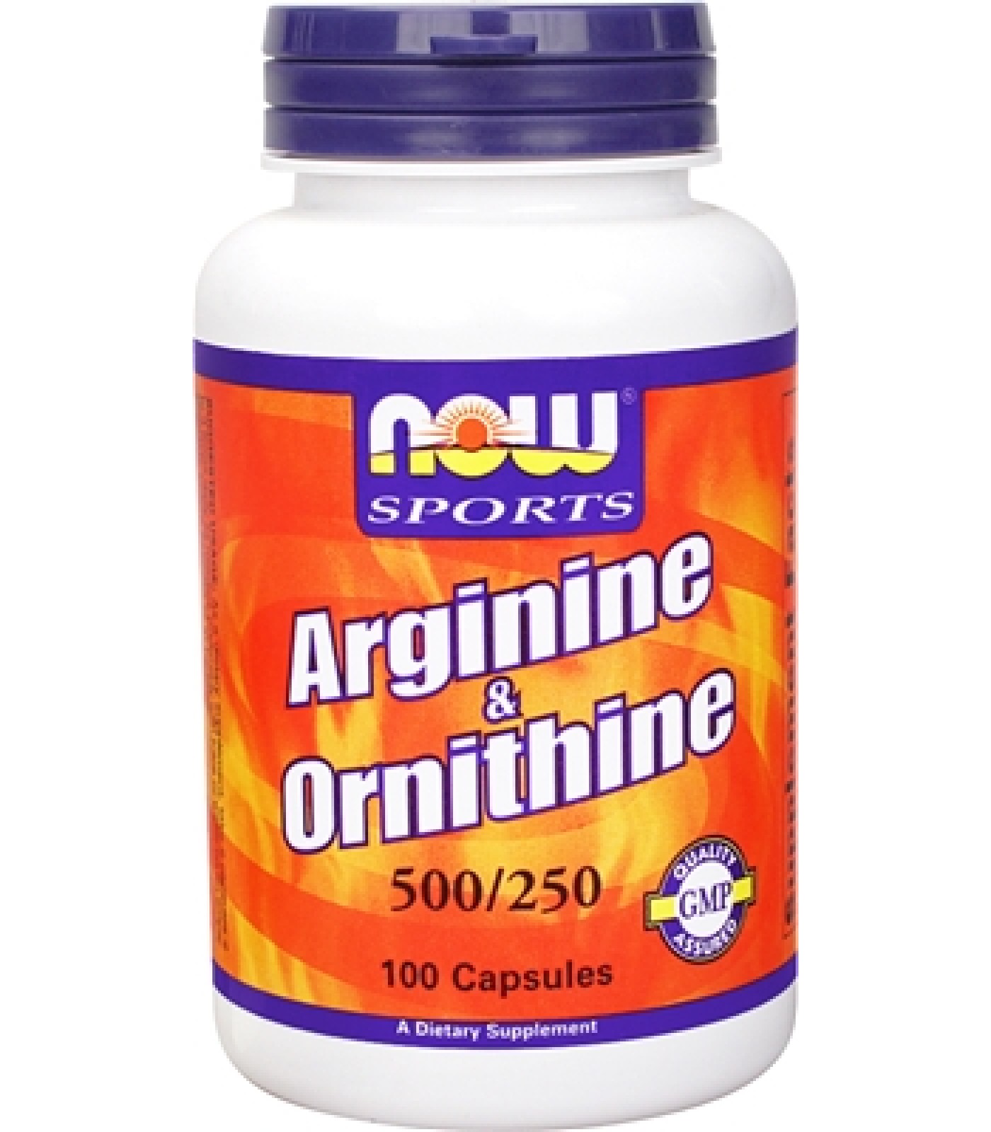 NOW Arginine 500mg & Ornithine 250mg / 100 caps.