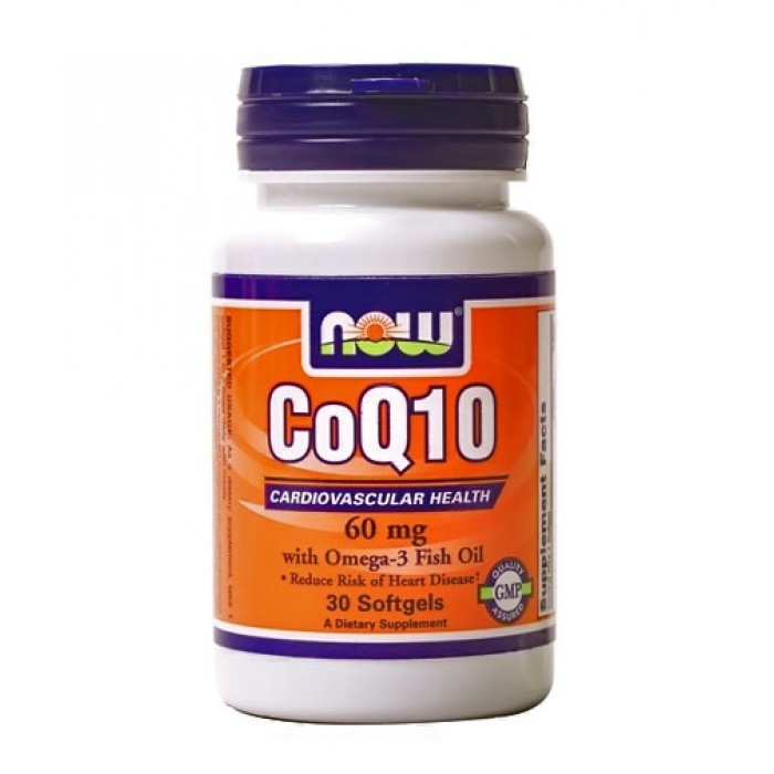 NOW - CoQ10 60mg. + Omega 3 Fish Oils 60mg. / 30 Softgels