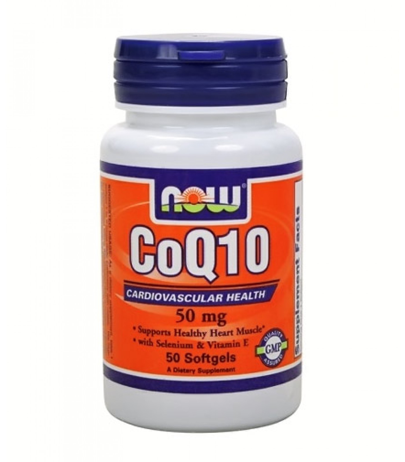 NOW CoQ10 + Vitamin E 50mg. / 50 Softgels