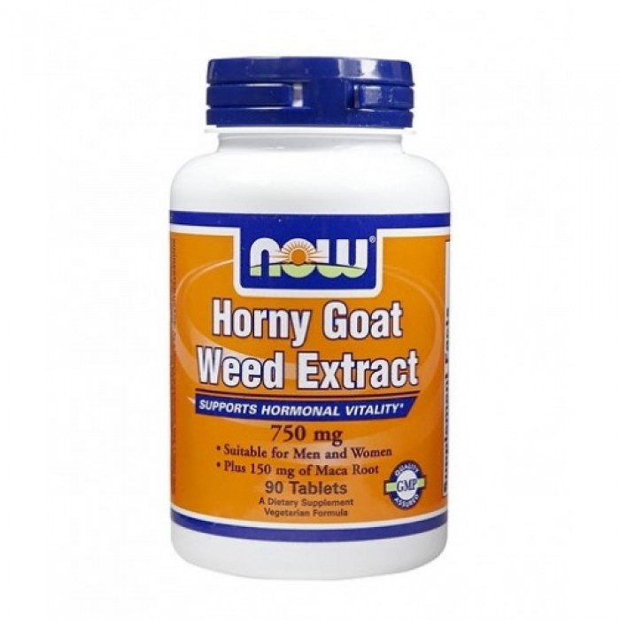 NOW - Horny Goat Weed Extract 750mg. / 90 Tabs.