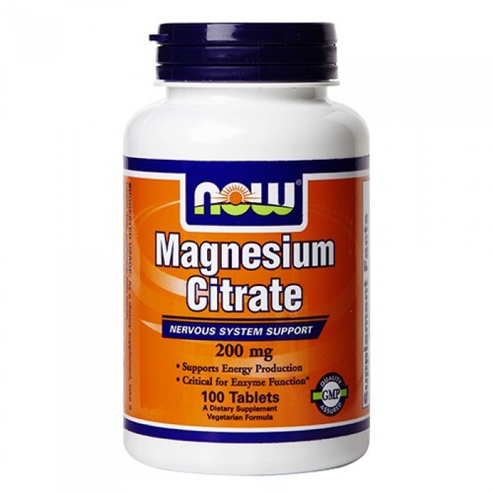 NOW - Magnesium Citrate 200mg. / 100 Tabs.