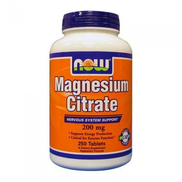 NOW - Magnesium Citrate 200mg. / 250 Tabs.