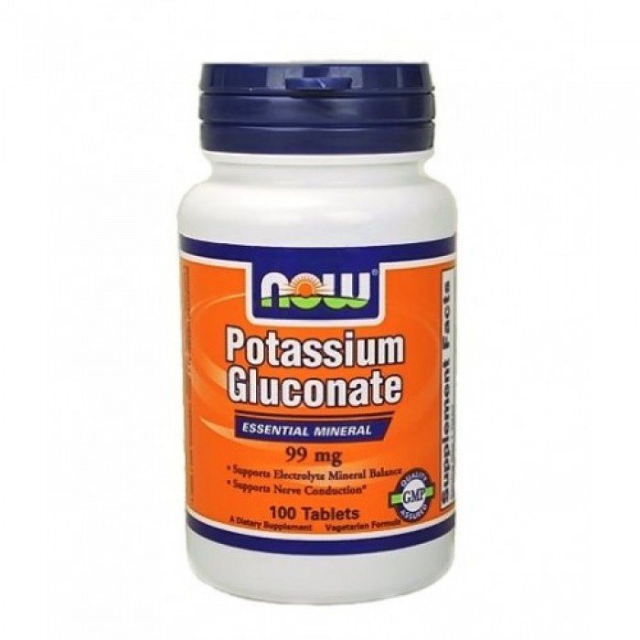 NOW - Potassium Gluconate 99mg. / 100 Tabs.