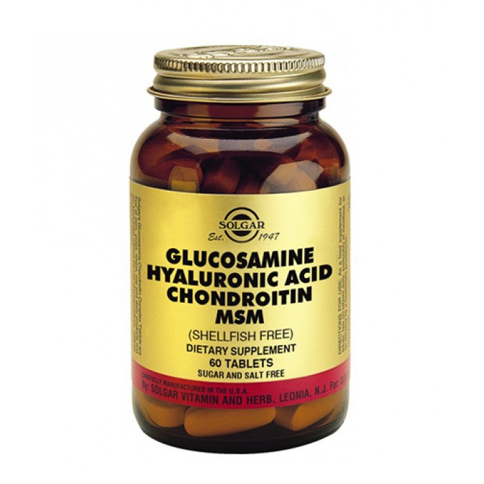 Solgar - Glucosamine Hyaluronic Acid Chondroitin MSM / 60tabs.​