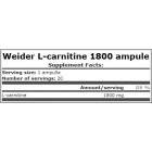 Weider - L-Carnitine Liquid / 20amp.