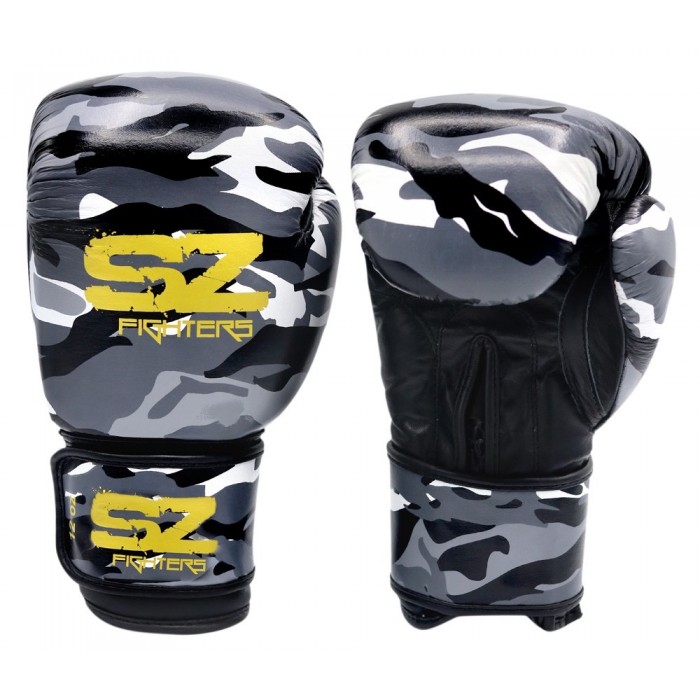 SZ Fighters - Боксови ръкавици Естествена кожа - Camo Grey​