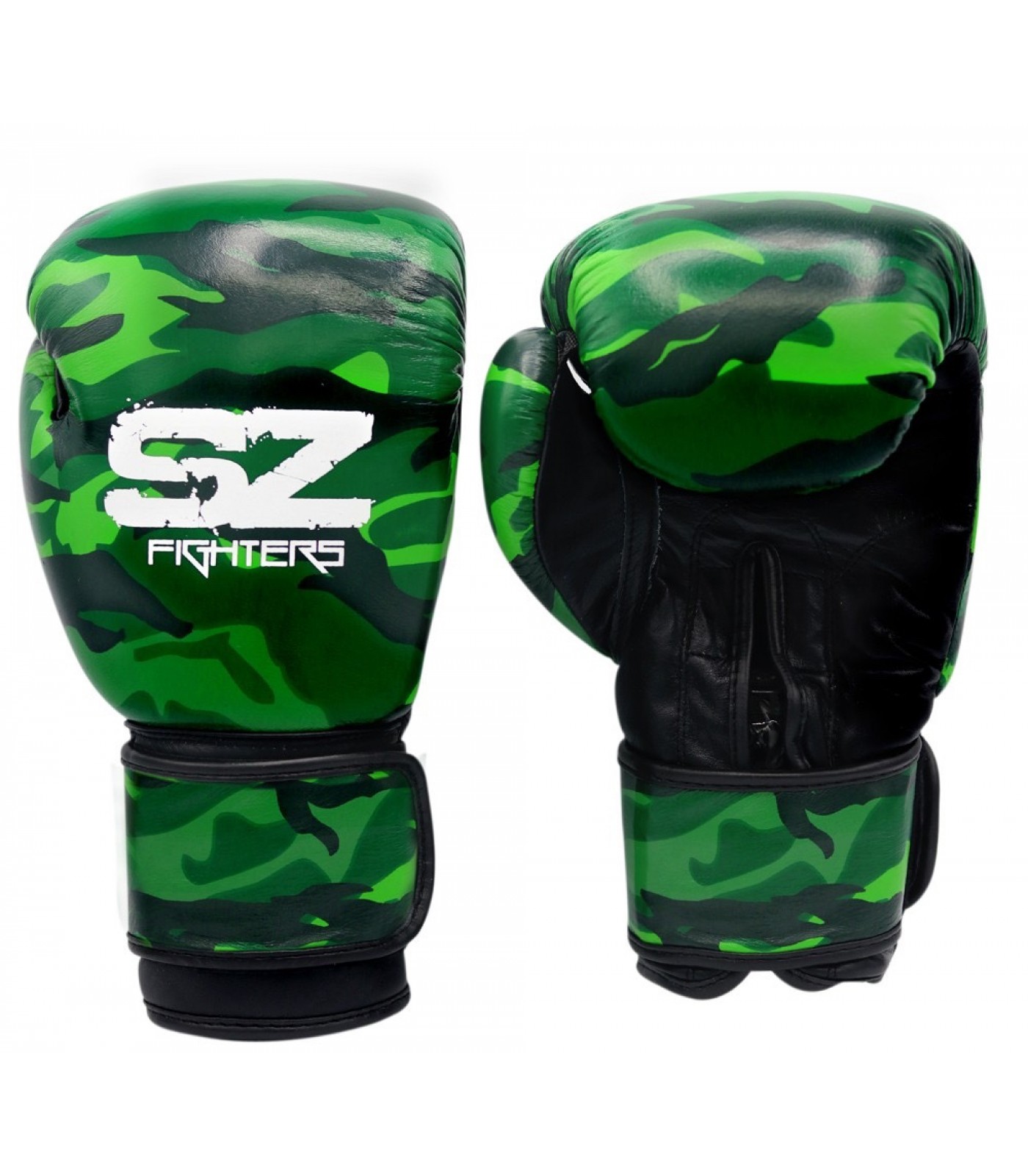 SZ Fighters - Боксови ръкавици Естествена кожа - Camo Green​