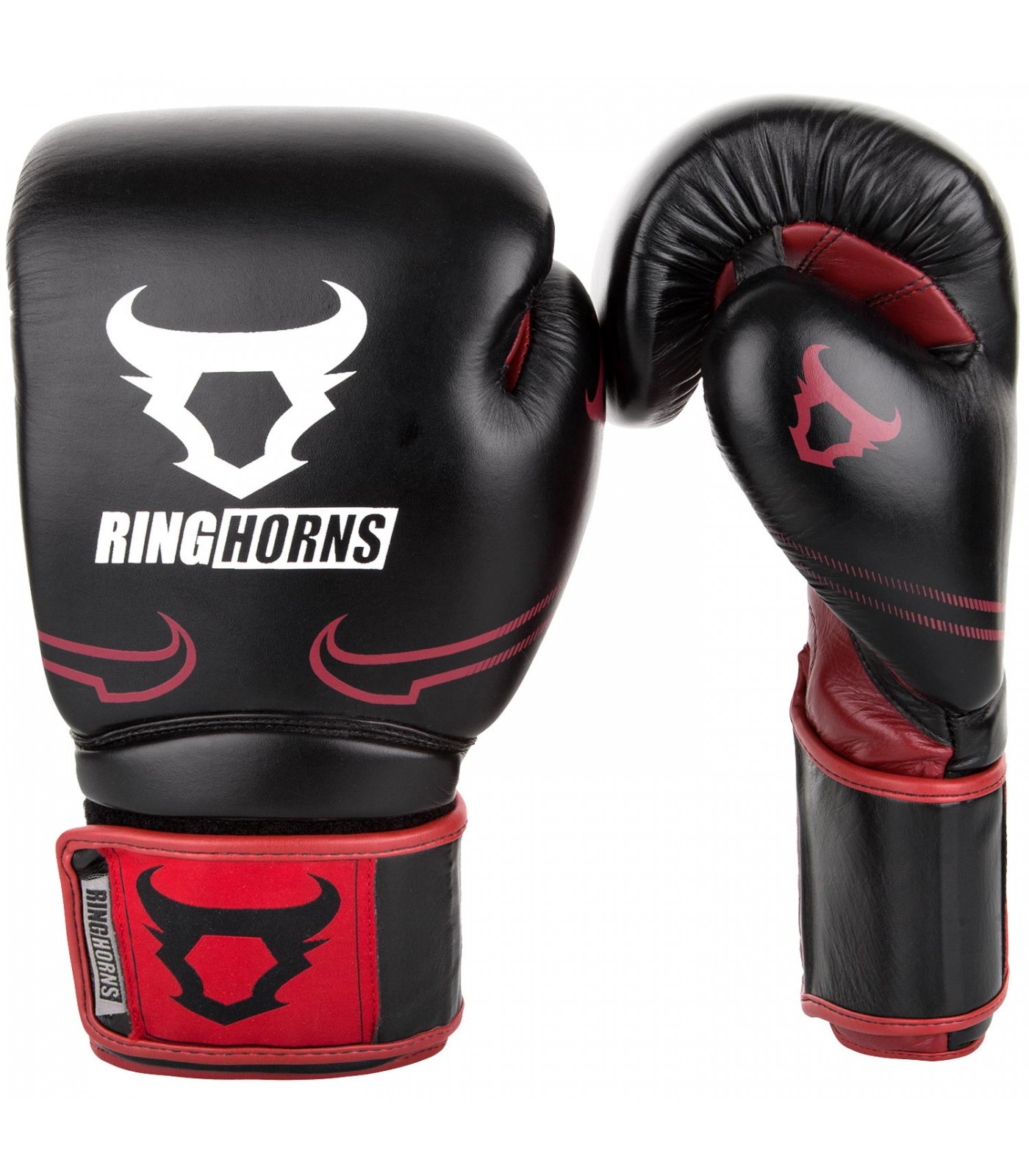 Боксови Ръкавици - Ringhorns Destroyer Boxing Gloves - Leather - Black / Red​