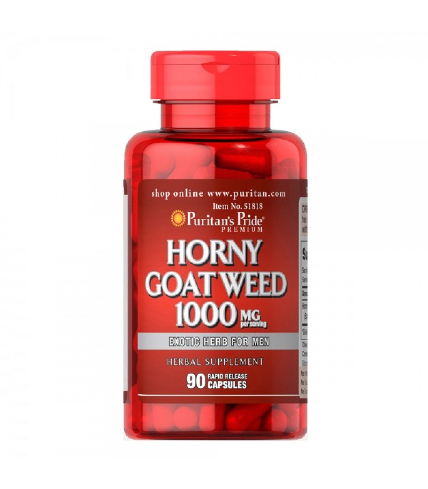 Puritan's Pride - Horny Goat Weed / 1000 мг - 90 таблетки​