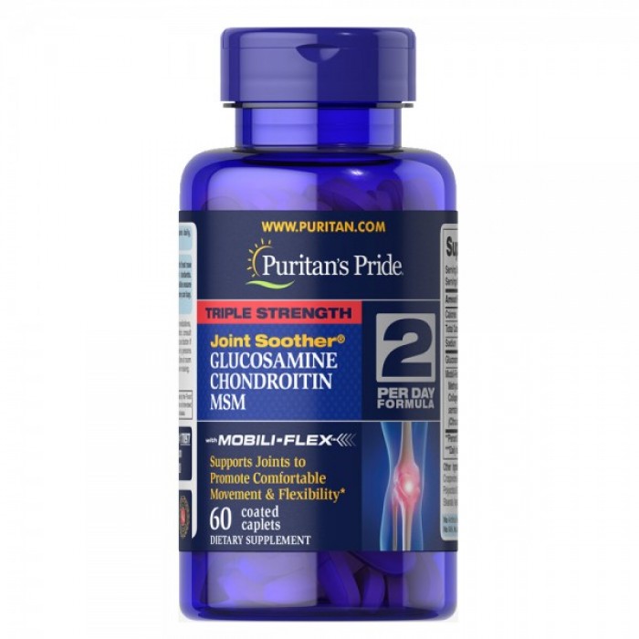 Puritan's Pride - Triple Strength Glucosamine, Chondroitin & MSM Joint Soother / 60 таблетки​