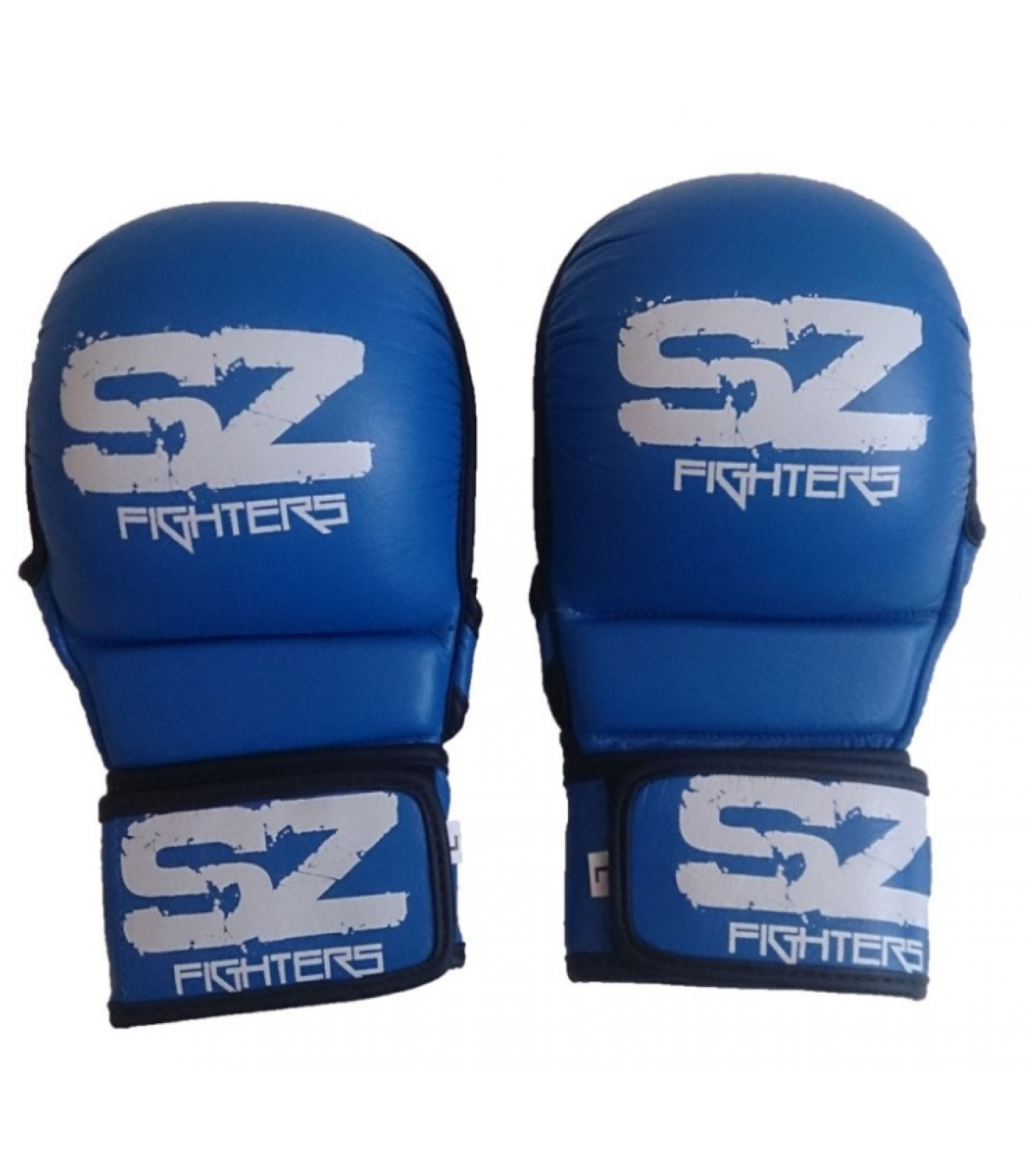 SZ Fighters - Аматьорски ММА ръкавици / Естествена кожа - Сини