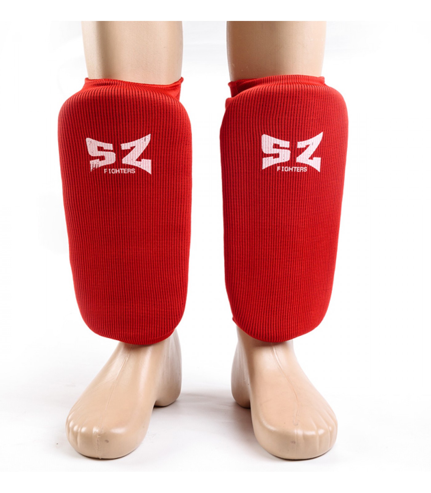 SZ Fighters - Памучни протектори за крака без протекция на ходилото - Червени