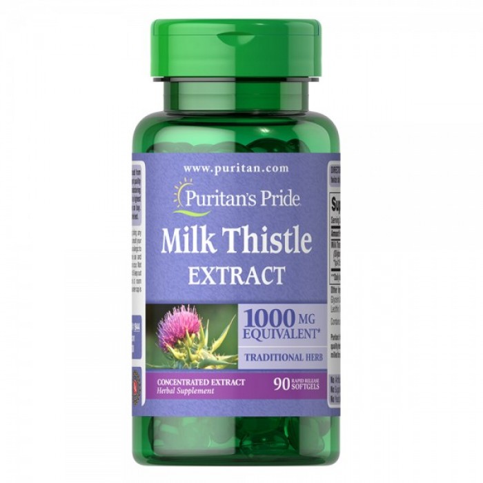 Puritan's Pride - Milk Thistle 4:1 Extract  / 1000 мг - 90 дражета​