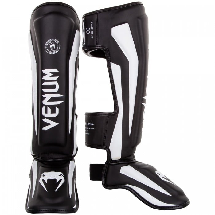 Протектори за крака - VENUM ELITE STANDUP SHINGUARDS - BLACK/WHITE​