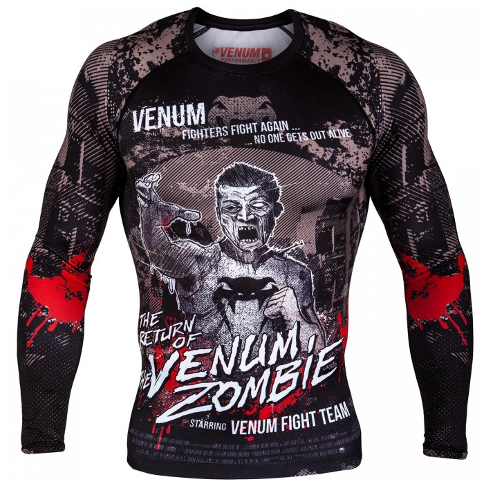 Рашгард - VENUM ZOMBIE RETURN RASHGUARD - LONG SLEEVES - BLACK​