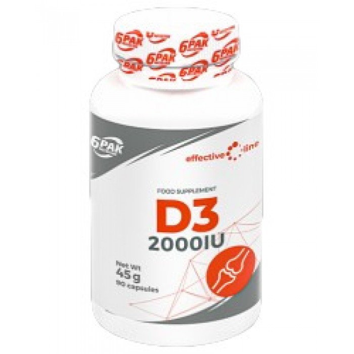 6PAK Nutrition - Vitamin D3 2000 IU / 90 капсули, 90 дози