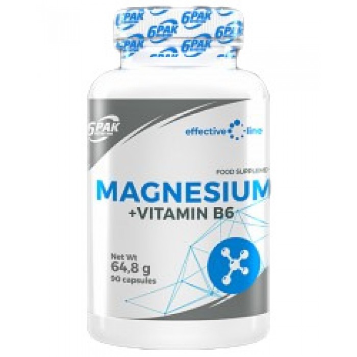 6PAK Nutrition - Magnesium + Vitamin B6 / 90 капсули, 45 дози