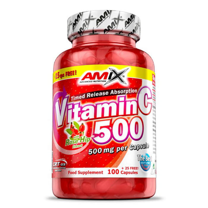 AMIX Vitamin C /with Rose Hips/ 500mg. / 125 Caps.
